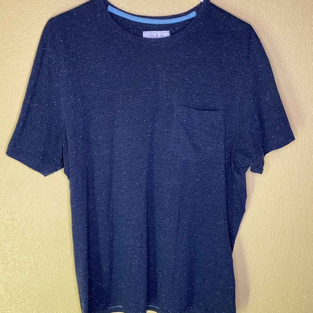D&F RICKY SINGH Men’s **Navy Blue** Casual Pocket Tee